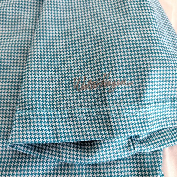 WALTER HAGEN Golf Polo Men's L Seafoam‎ Herringbone Button Logo Short Sleeve - Picture 7 of 12